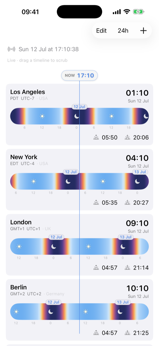 Teezee on iPhone in light appearance